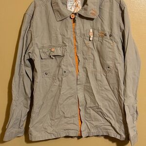 Mavi Show Jeans Khaki and orange vintage jacket medium #grunge